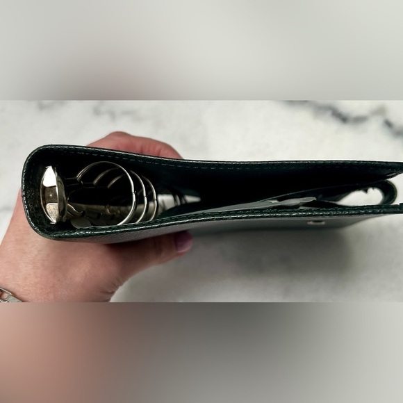 SALE!! LOUIS VUITTON MM Agenda Forest Green Taiga Leather Authentic - Picture 7 of 10